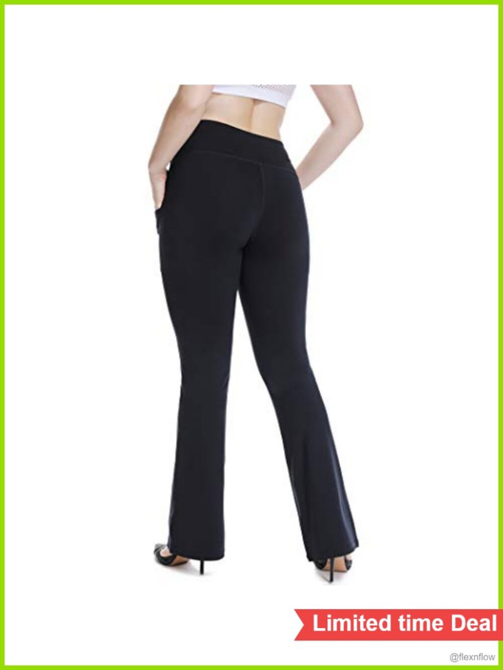 Plus Size High Waisted Bootcut Flared Yoga Pants Drawstring Workout Work